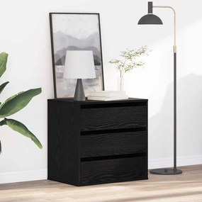 vidaXL Ντουλάπι με Συρτάρια 3-Συρτάρι Μαύρο 61 x 41 x 58 εκ