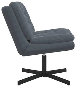 vidaXL Γυριστή Χαλαρωτική Καρέκλα Σκούρο γκρι 63 x 75 x 76 εκ Βελούδο