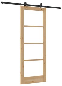 vidaXL Συρόμενη Πόρτα ORKDAL Καφέ 78 x 202 εκ. Ξύλο και μέταλλο