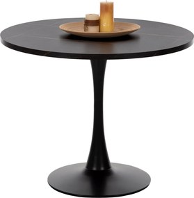 ΤΡΑΠΕΖΙ ΤΡΑΠΕΖΑΡΙΑΣ ROLLO HM9421.12 ΣΤΡΟΓΓΥΛΟ BLACK MARBLE Φ90x74Υεκ.