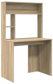 vidaXL Γραφείο με ράφι Sonoma Δρυς 91 x 50 x 149 εκ Επεξεργασμένο ξύλο