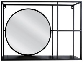 Καθρέπτης Τοίχου ArteLibre Με Ράφια ERENDIS Μαύρο Μέταλλο/Γυαλί 70x13x50cm