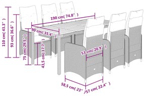 ΣΕΤ ΕΠΙΠΛΩΝ BISTRO ΚΗΠΟΥ 7 ΤΕΜ. ΜΠΕΖ ΣΥΝΘΕΤ. ΡΑΤΑΝ ΜΕ ΜΑΞΙΛΑΡΙΑ 3277099