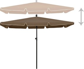 vidaXL Ομπρέλα Κήπου με Ιστό Χρώμα Taupe 210 x 140 εκ.
