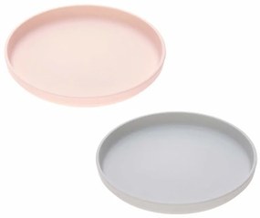 Set 2 πιάτα bamboo ροζ & γκρι LÄSSIG