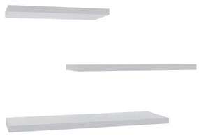 Ραφιέρα τοίχου Leila σετ 3τεμ μελαμίνη σε λευκή απόχρωση 40x14x2εκ 40x14x2 εκ.