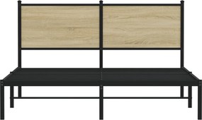 vidaXL Σκελετός Κρεβ. Χωρίς Στρώμα Sonoma Δρυς 140x190 εκ. Μεταλλικό
