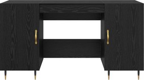 vidaXL Γραφείο με ράφι Μαύρη δρυς 140 x 50 x 75 εκ. Επεξεργασμένο ξύλο