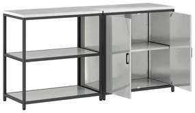 vidaXL Σετ Αποθήκευσης Κουζίνας 2 pcs Ασημί Επικαλυμμένος Χάλυβας