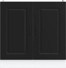 vidaXL Ντουλάπι βάσης νεροχύτη Kalmar Μαύρο 80x46x81,5 εκ. Επεξ. Ξύλο