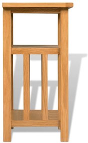vidaXL Τραπέζι Βοηθητικό με Ράφι 27 x 35 x 55 εκ. Μασίφ Ξύλο Δρυός