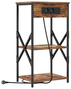 vidaXL Κομοδίνο Καπνιστό Δρύς 41 x 31 x 76 εκ. Επεξεργασμένο ξύλο