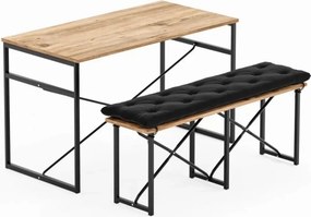 Stewehome Σετ Τραπεζιού και Καρεκλών Bench Με Μαξιλάρια / Πεύκο / 120x32x45 cm