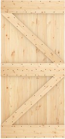 vidaXL Συρόμενη Πόρτα 100 x 210 cm Μασίφ Ξύλο Πεύκου Φυσικό και Λευκό