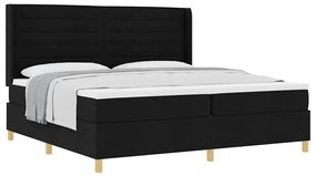 vidaXL Κρεβάτι με ελατήριο με στρώμα Μαύρο 200 x 200 cm ύφασμα