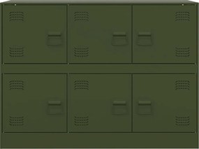 vidaXL Ντουλάπι Πράσινο Λαδί 99x39x73 εκ. από Ατσάλι