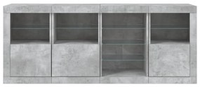 vidaXL Μπουφές με LED Γκρι Σκυροδέματος 164 x 37 x 67 εκ.