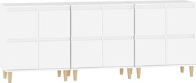 vidaXL Ντουλάπια 3 τεμ. Λευκό 60x35x70 εκ. Επεξεργασμένο Ξύλο