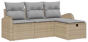 vidaXL Σετ Καναπέ Κήπου 4 pcs μπεζ και ανοιχτό γκρι 179 x 117 x 85 εκ.