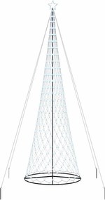 vidaXL LED Χριστουγεννιάτικο Δέντρο Κρύο Λευκό 400 cm Μέταλλο