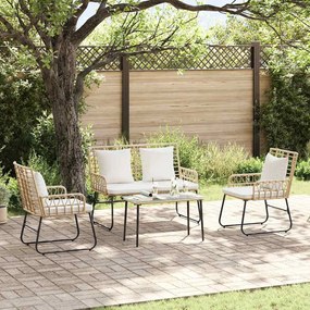 vidaXL Σέτ φαγητού για κήπο 3 pcs Μαύρο, Ανθρακί Πολυ rattan, ατσάλι