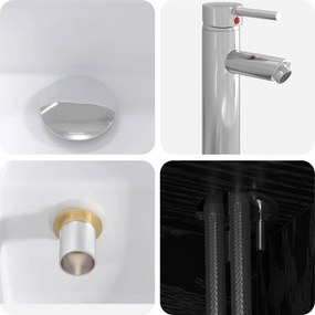vidaXL Επιτοίχια Λεκάνη Έπιπλο Μαύρη Δρυς 49,5 x 41 x 63 εκ
