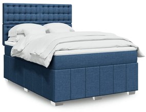 ΚΡΕΒΑΤΙ BOXSPRING ΜΕ ΣΤΡΩΜΑ ΜΠΛΕ 140X200 ΕΚ. ΥΦΑΣΜΑΤΙΝΟ 3291711