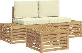 vidaXL Σειρά Καναπέ Εξωτερικού Λευκό 59 x 59 x 37 εκ Πολυεστέρας