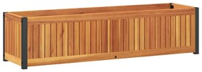 vidaXL Ζαρντινιέρα Κήπου 110x30x27,5 εκ. Μασίφ Ξύλο Ακακίας/Ατσάλι