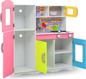 vidaXL Κουζίνα Παιδική Πολύχρωμη 80 x 30 x 85 εκ. από MDF