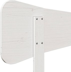 vidaXL Κεφαλάρι Λευκό 160 εκ. από Μασίφ Ξύλο Πεύκου