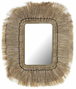 Τοίχο καθρέφτη DKD Home Decor Φυσικό Bali 50 x 2 x 60 cm