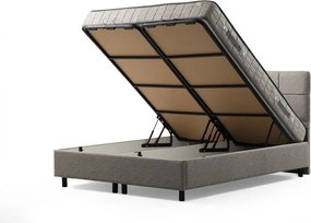 Double Mattress, Base &amp; Headboard Vitalia Set 150 x 200 - Light Grey Light Grey