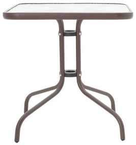 Τραπέζι Watson pakoworld μέταλλο καφέ-γυαλί 80x80x70εκ