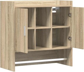 vidaXL Ράφι Τοίχου Επιτοίχιο Sonoma Δρυς 80 x 36 x 80 εκ