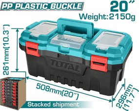 Εργαλειοθήκη πλαστική TOTAL TPBX0201 20" με πλαστικά κουμπώματα