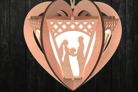 Σετ των 2 Intra απο ξύλο plywood 3mm-4mm πάχος – Φανάρι καρδιάς ιστορίας αγάπης Αγίου Βαλεντίνου Δίασταση 20x20 cm INTRAFABR-112201892