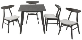 Tραπεζαρία Benson - Orlean pakoworld σετ 5τμχ rustic grey - ύφασμα γκρι 80x80x75εκ (1 τεμάχια)