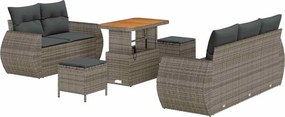 vidaXL Σετ Καναπέ Κήπου 8 pcs Γκρι συνθετικό ρατάν