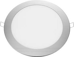 Led slim panel νίκελ ματ στρογγυλό χωνευτό 18W 230V θερμό φως 3000k δέσμης 120° 1400lm
