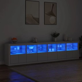 vidaXL Μπουφές με Φώτα LED Λευκός 283x37x67 εκ.
