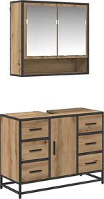 vidaXL Σετ Επίπλων Μπάνιου 2 pcs Artisan Oak Επεξεργασμένο ξύλο