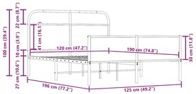 ΠΛΑΙΣΙΟ ΚΡΕΒΑΤΙΟΥ ΧΩΡ. ΣΤΡΩΜΑ SONOMA ΔΡΥΣ 120X190 ΕΚ. ΕΠ. ΞΥΛΟ 4100389