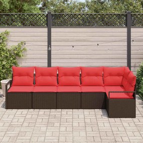 vidaXL Σετ Καναπέ 6 pcs Καφέ συνθετικό ρατάν