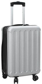 vidaXL Βαλίτσα με κλειδαριά Ασημί 34 x 23 x 55.5 εκ. ΑΒΣ Πλαστικό