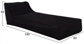 Πουφ Tanea μαύρο με UV protection 190x80x60Υ εκ.