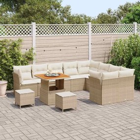 vidaXL Σετ Καναπέ Κήπου 12 pcs Μπεζ συνθετικό ρατάν