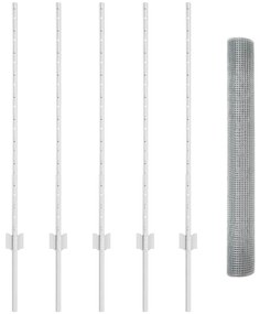 vidaXL Τείχος και Πόστ Ασημί 1 x 10 m Ατσάλι