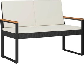 vidaXL Εξωτερικός πάγκος Μαύρο και Κρεμ Λευκό 107 x 61 x 80 εκ.