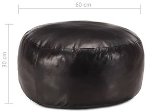 vidaXL Πουφ Μαύρο 60 x 30 εκ. από Γνήσιο Δέρμα Κατσίκας